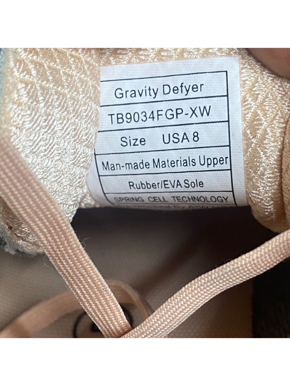 GDefy Gravity Defyer XLR8 Shoes Womens Size 8 Gray Peach Versocloud TB9034FGP-XW - Picture 7 of 15